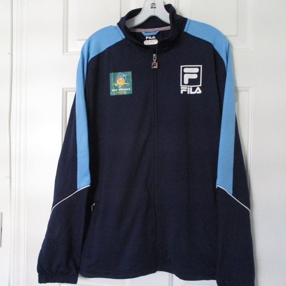 FILA Mens L/S BNP Paribas Open Full Zip Navy Tennis Windbreaker - Size Large - Picture 1 of 4